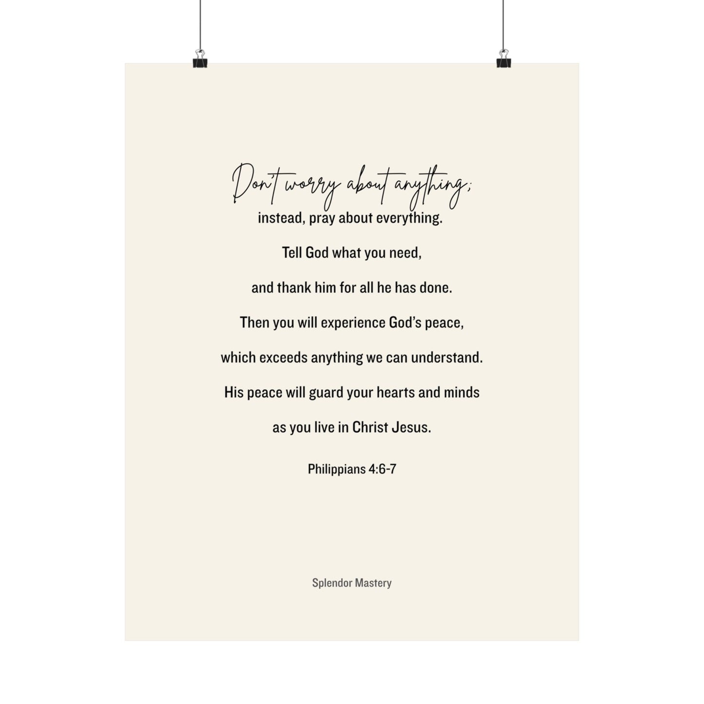 Philippians 4:6-7, Matte Vertical Poster
