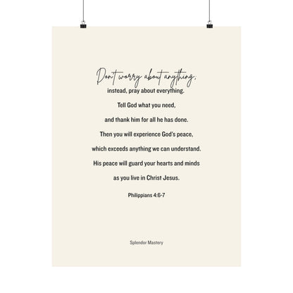 Philippians 4:6-7, Matte Vertical Poster