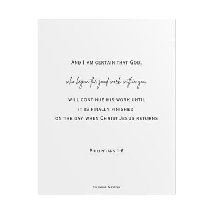 Philippians 1:6, Rolled Poster, Vertical