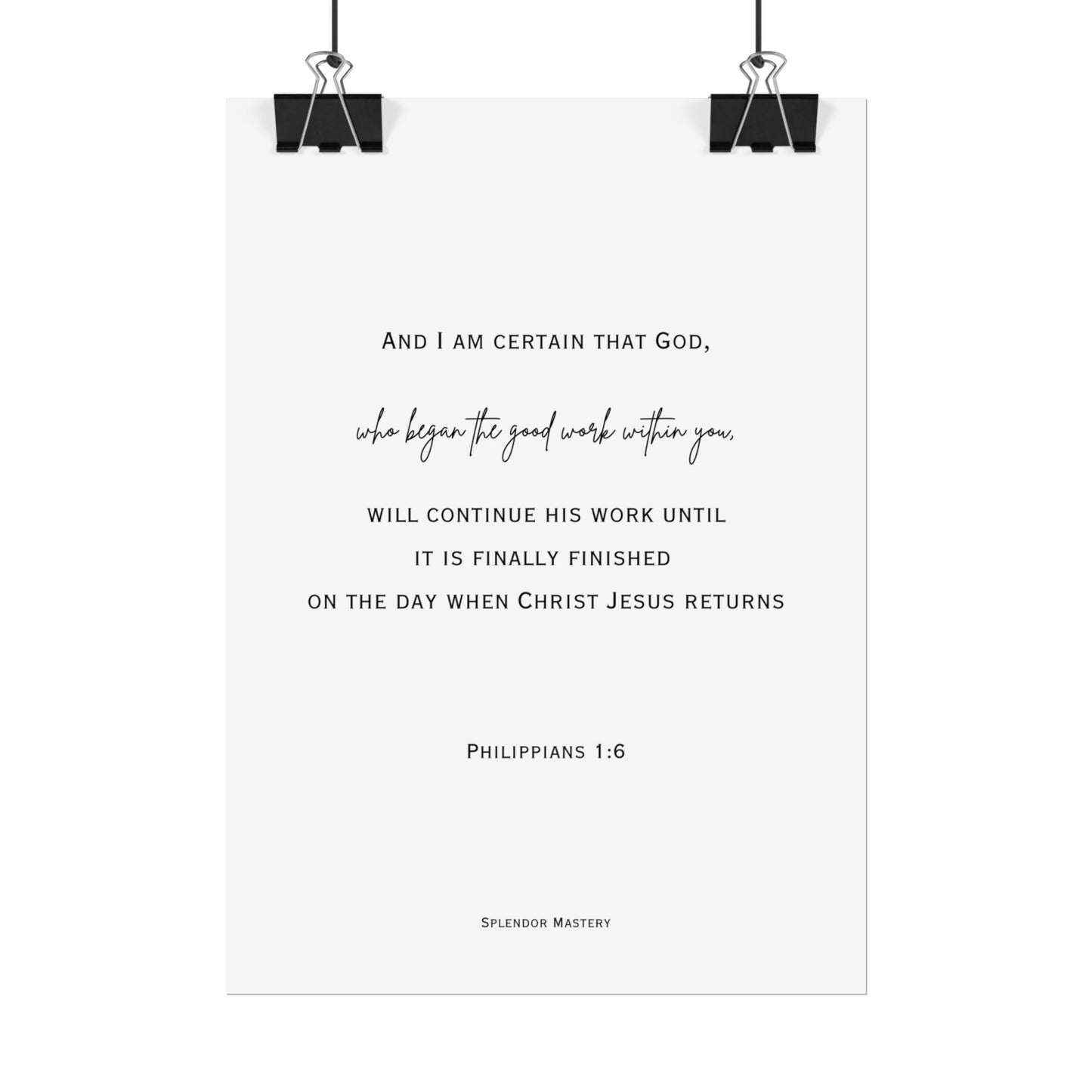 Philippians 1:6, Rolled Poster, Vertical
