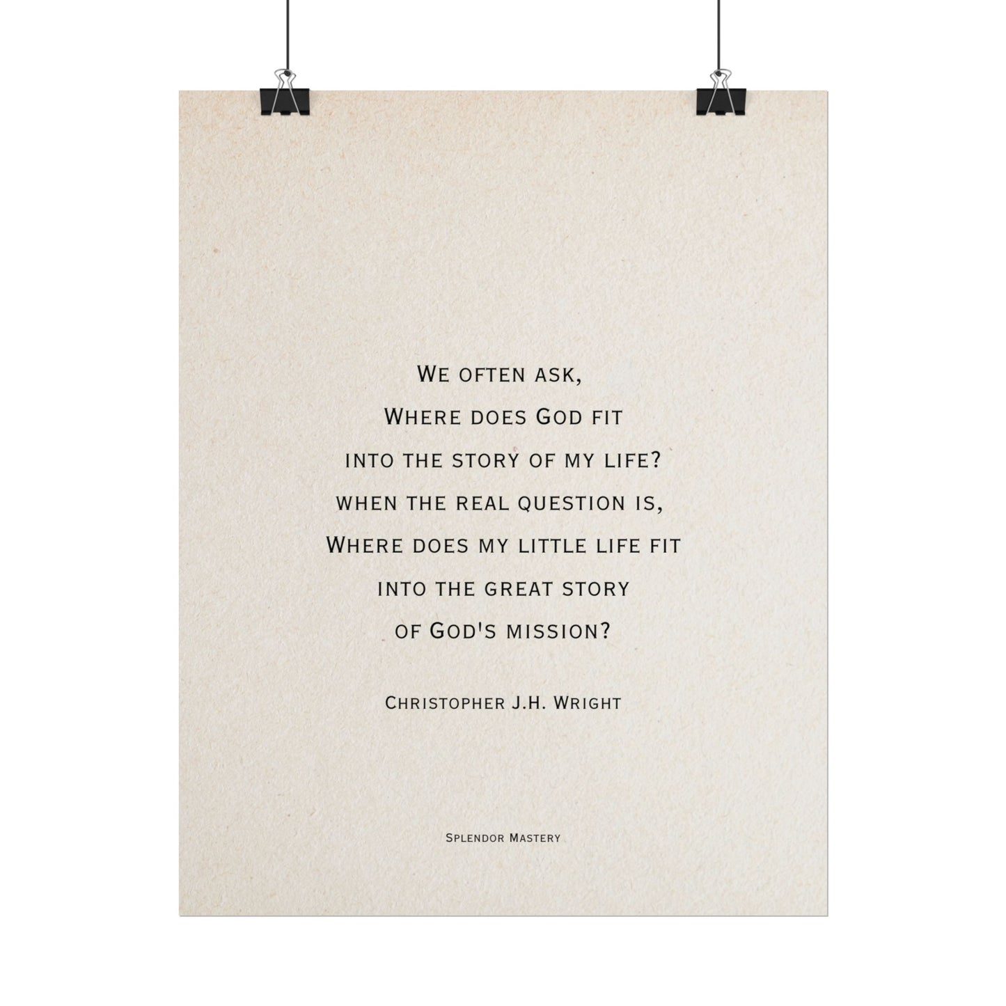 Christopher J.H. Wright Quote, Poster