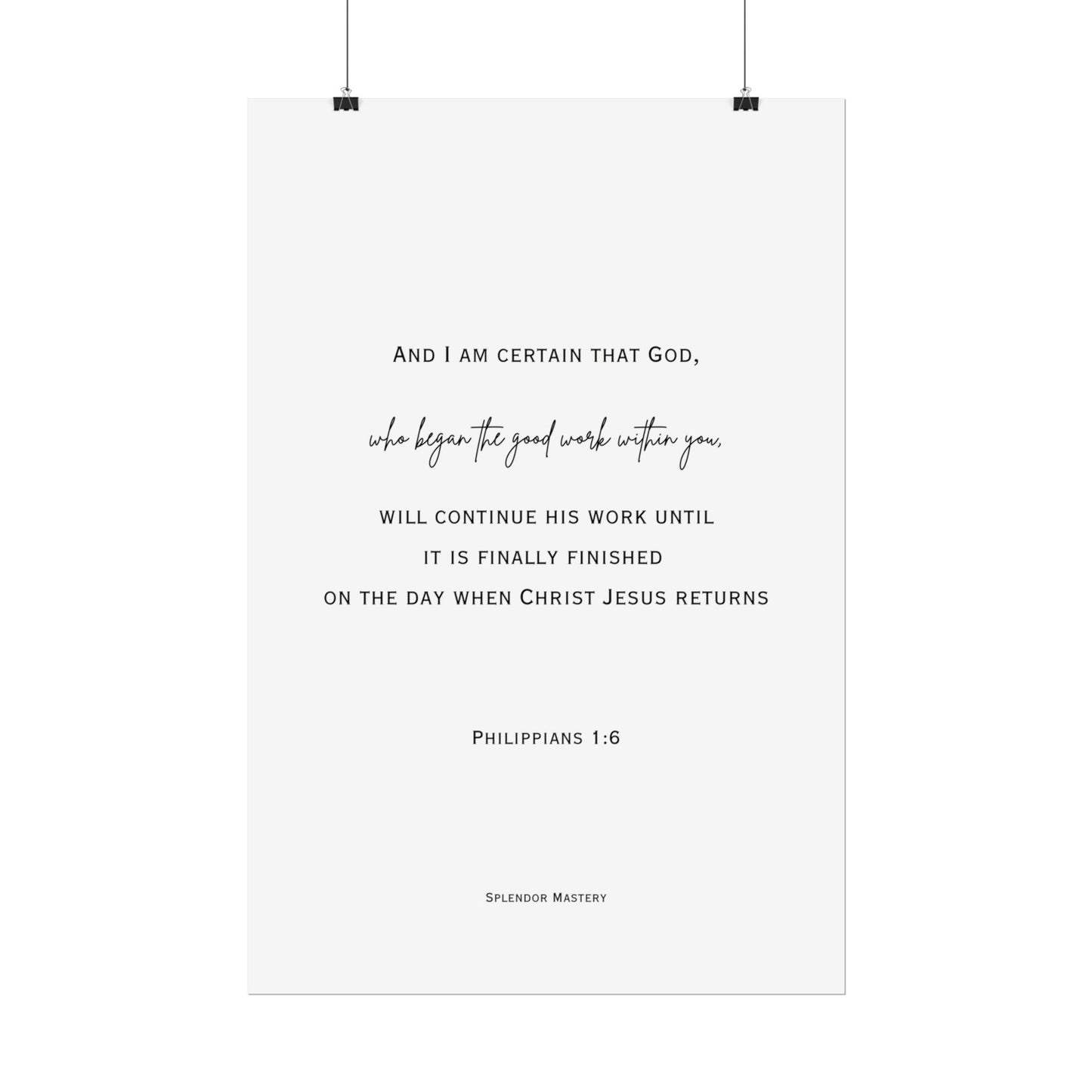 Philippians 1:6, Rolled Poster, Vertical