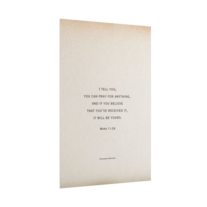 Mark 11:24, Prayer Poster