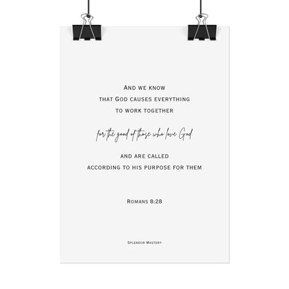 Romans 8:28, Rolled Poster, Vertical