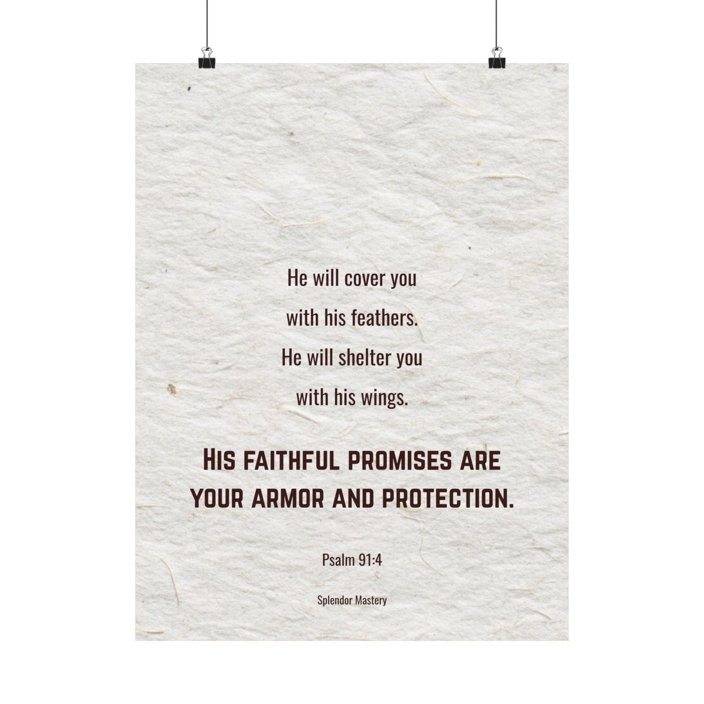 Psalm 91:4, Inspirational Matte Vertical Poster