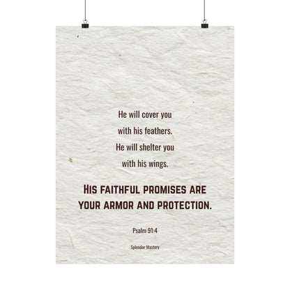 Psalm 91:4, Inspirational Matte Vertical Poster