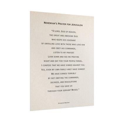Nehemiah's Prayer for Jerusalem, Poster