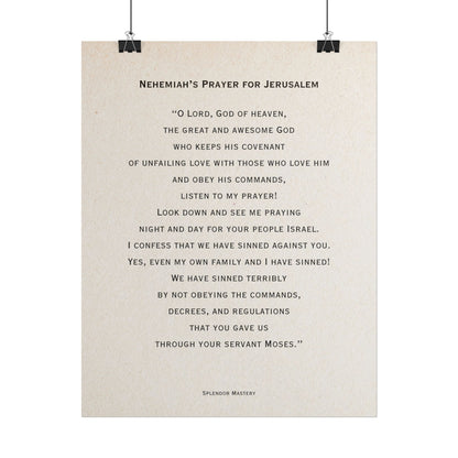 Nehemiah's Prayer for Jerusalem, Poster