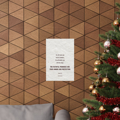 Psalm 91:4, Inspirational Matte Vertical Poster