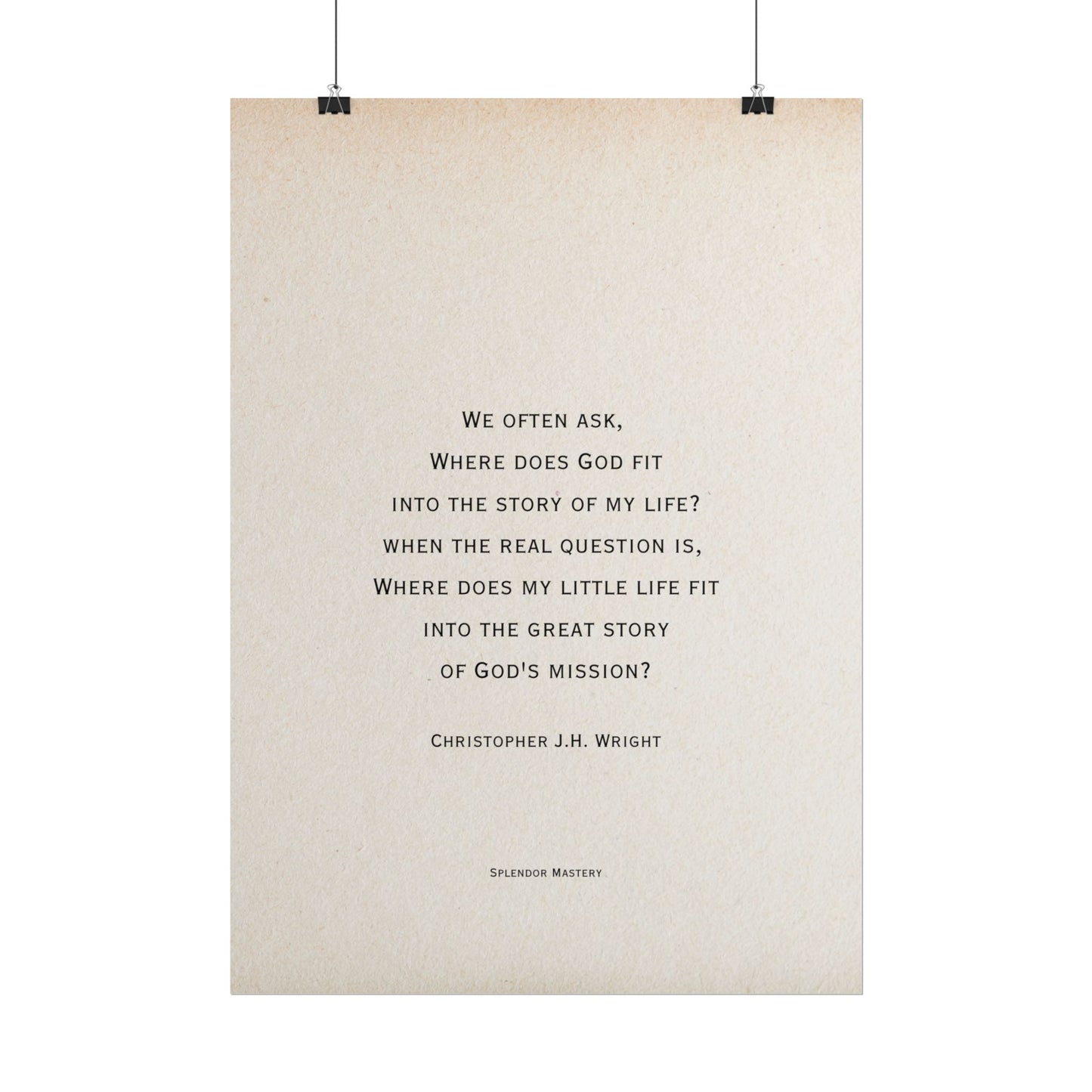 Christopher J.H. Wright Quote, Poster