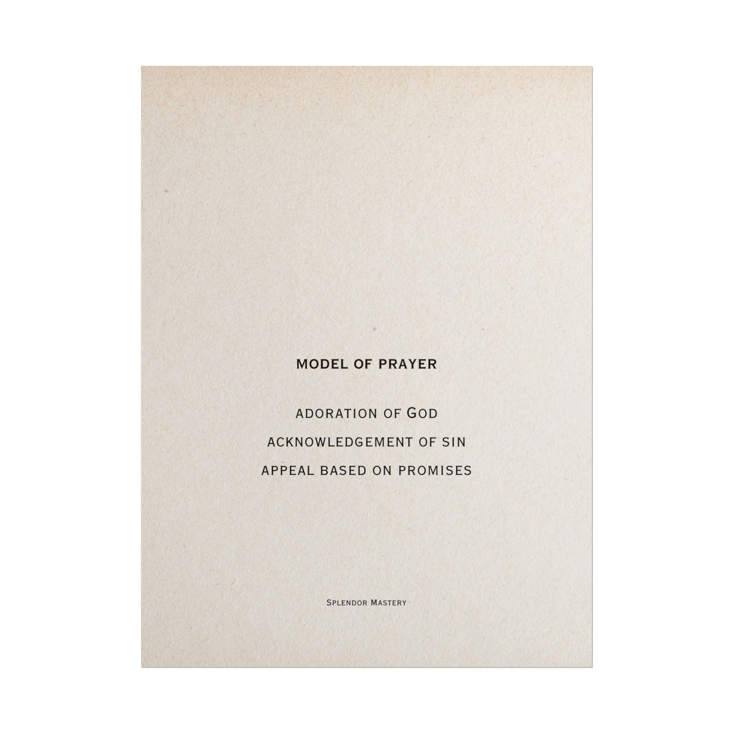 Model of Prayer Poster