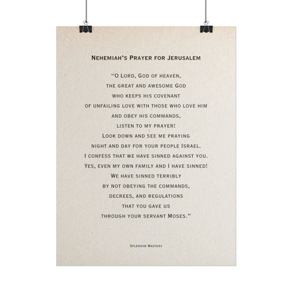 Nehemiah's Prayer for Jerusalem, Poster