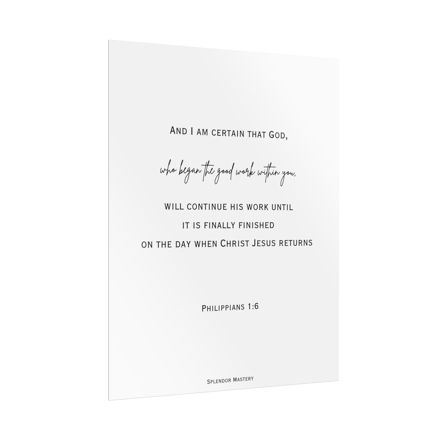 Philippians 1:6, Rolled Poster, Vertical