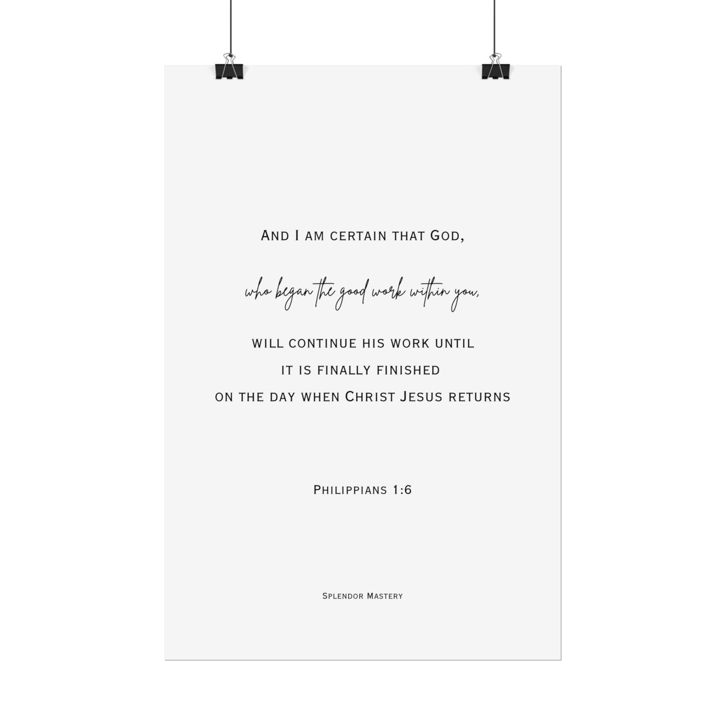 Philippians 1:6, Rolled Poster, Vertical