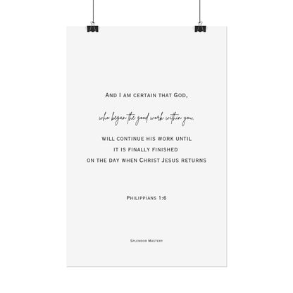 Philippians 1:6, Rolled Poster, Vertical