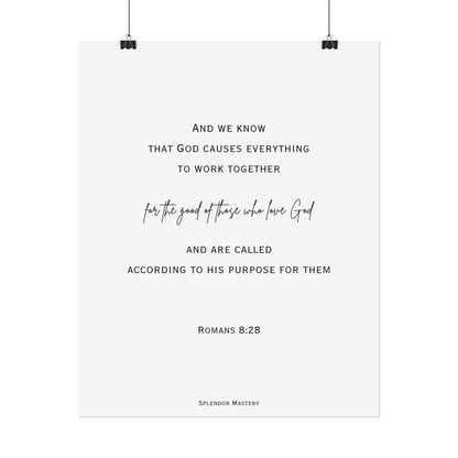 Romans 8:28, Rolled Poster, Vertical