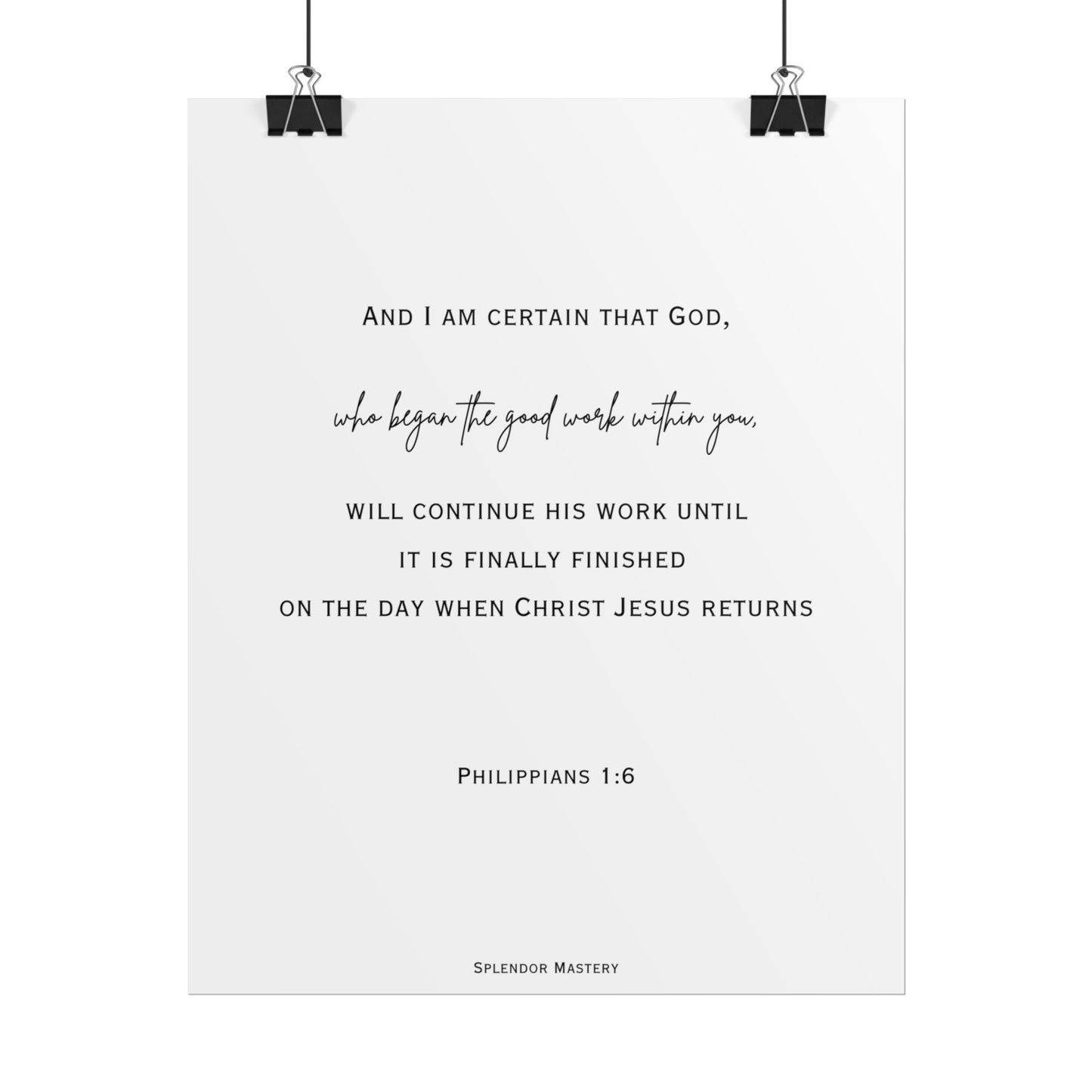 Philippians 1:6, Rolled Poster, Vertical