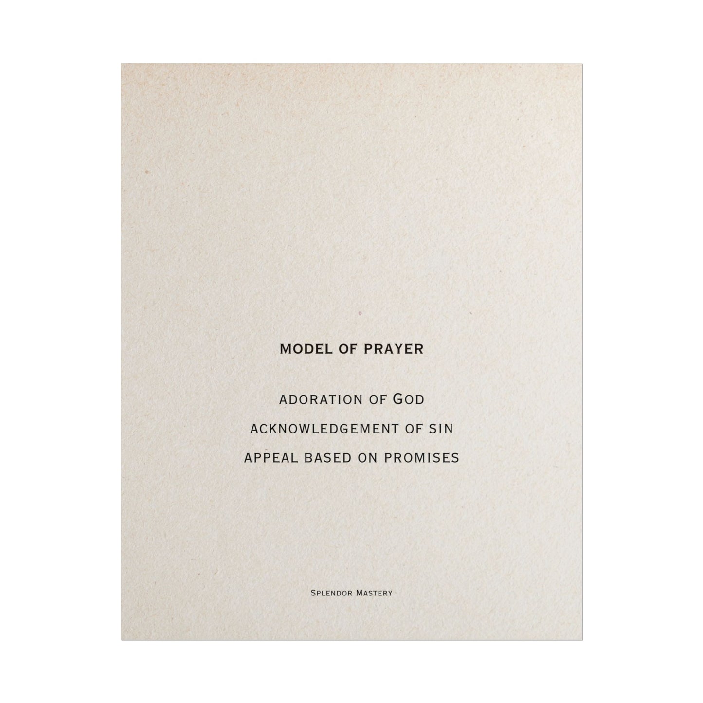 Model of Prayer Poster