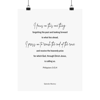 Philippians 3:13,14, Matte Vertical Poster
