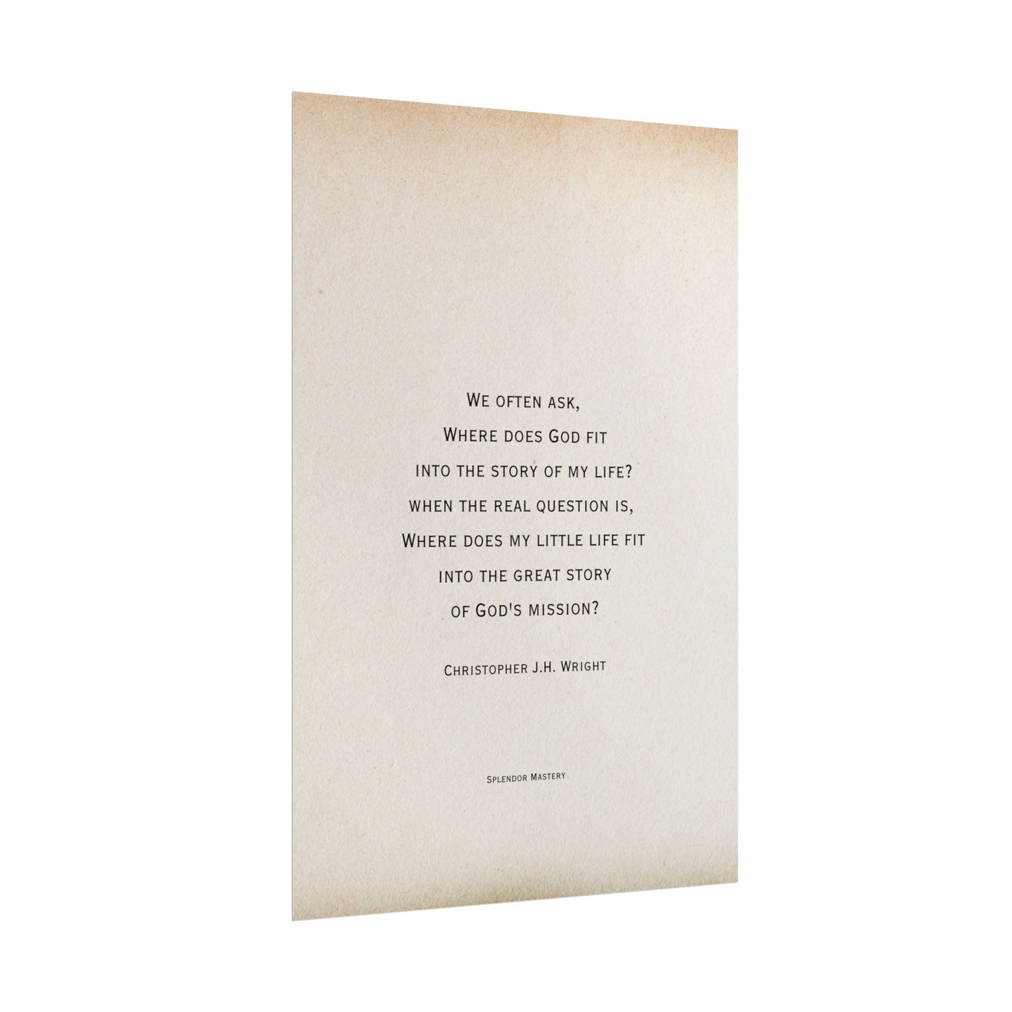 Christopher J.H. Wright Quote, Poster