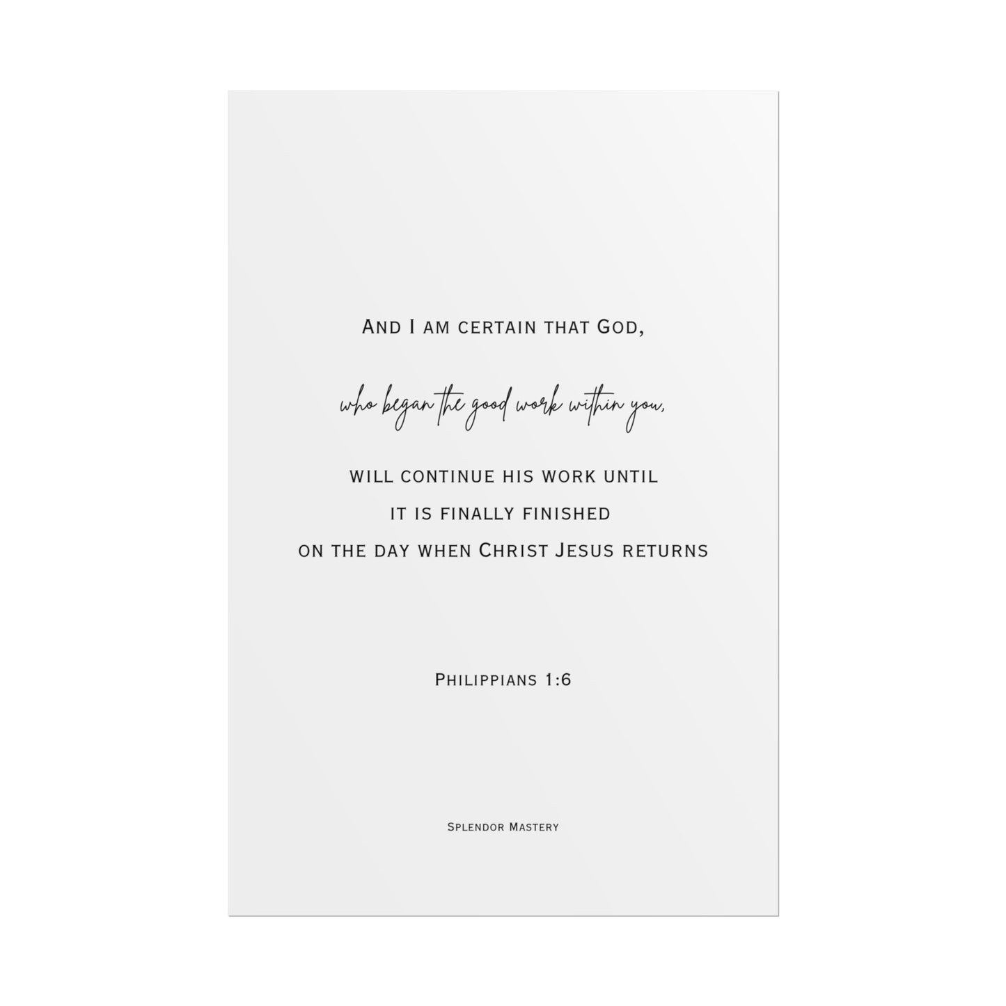 Philippians 1:6, Rolled Poster, Vertical