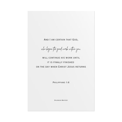 Philippians 1:6, Rolled Poster, Vertical