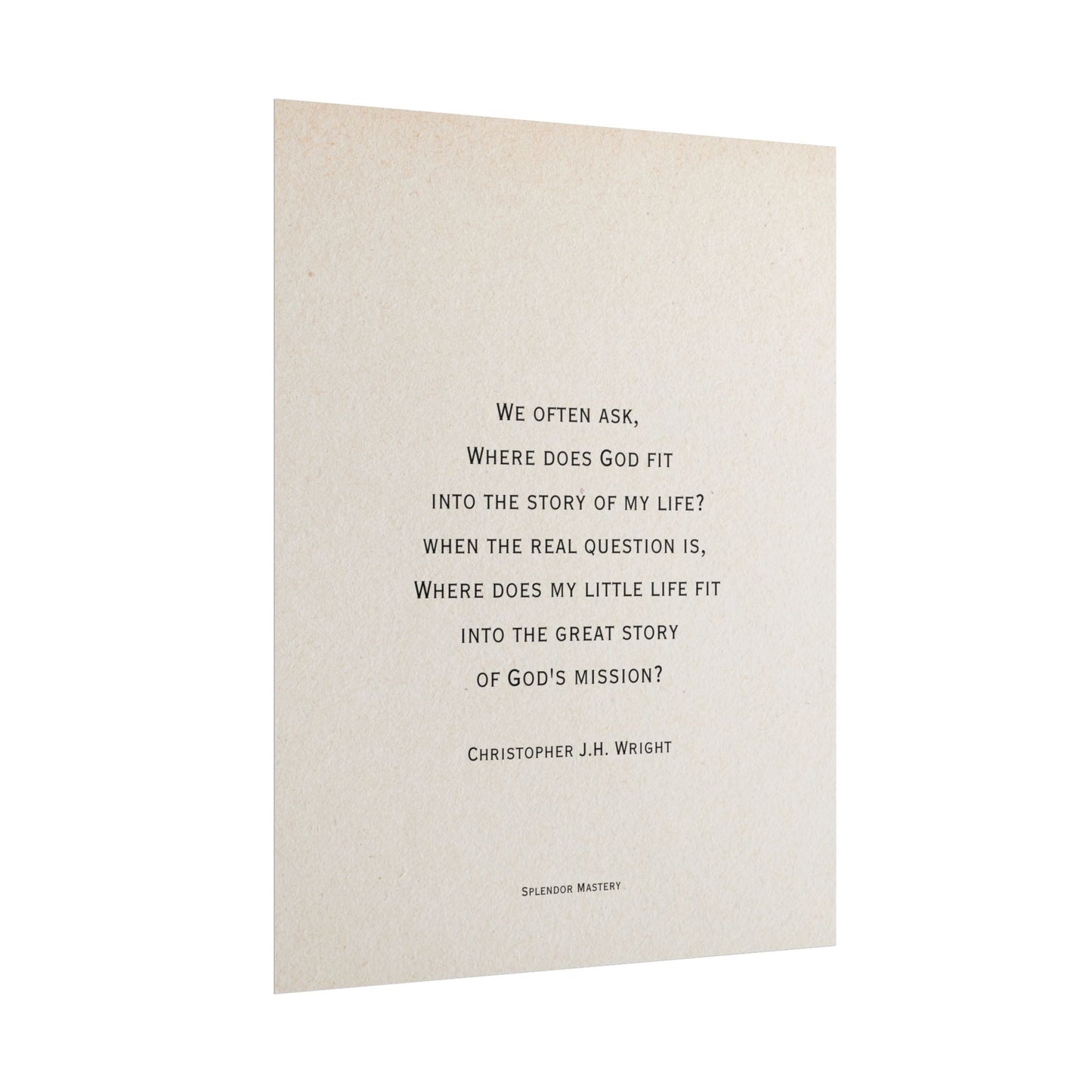 Christopher J.H. Wright Quote, Poster