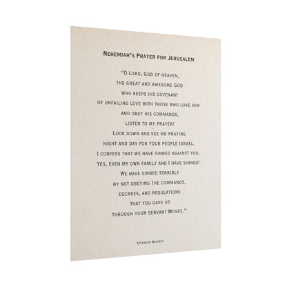 Nehemiah's Prayer for Jerusalem, Poster