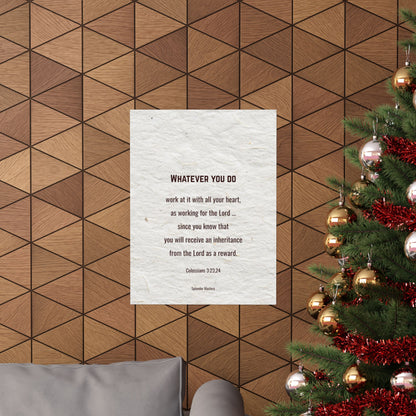 Colossians 3:23,24 Inspirational Matte Vertical Poster