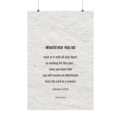 Colossians 3:23,24 Inspirational Matte Vertical Poster