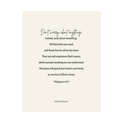 Philippians 4:6-7, Matte Vertical Poster