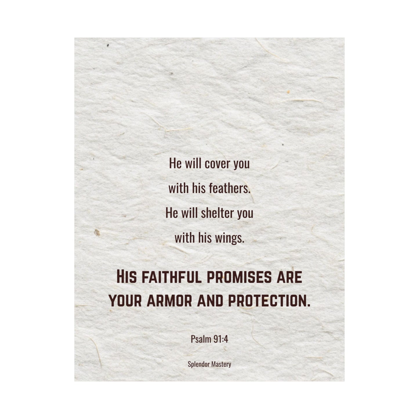 Psalm 91:4, Inspirational Matte Vertical Poster