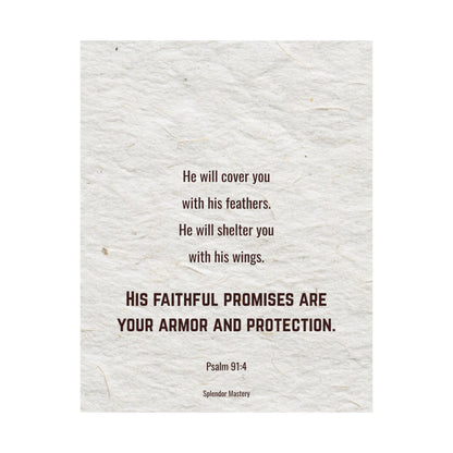 Psalm 91:4, Inspirational Matte Vertical Poster