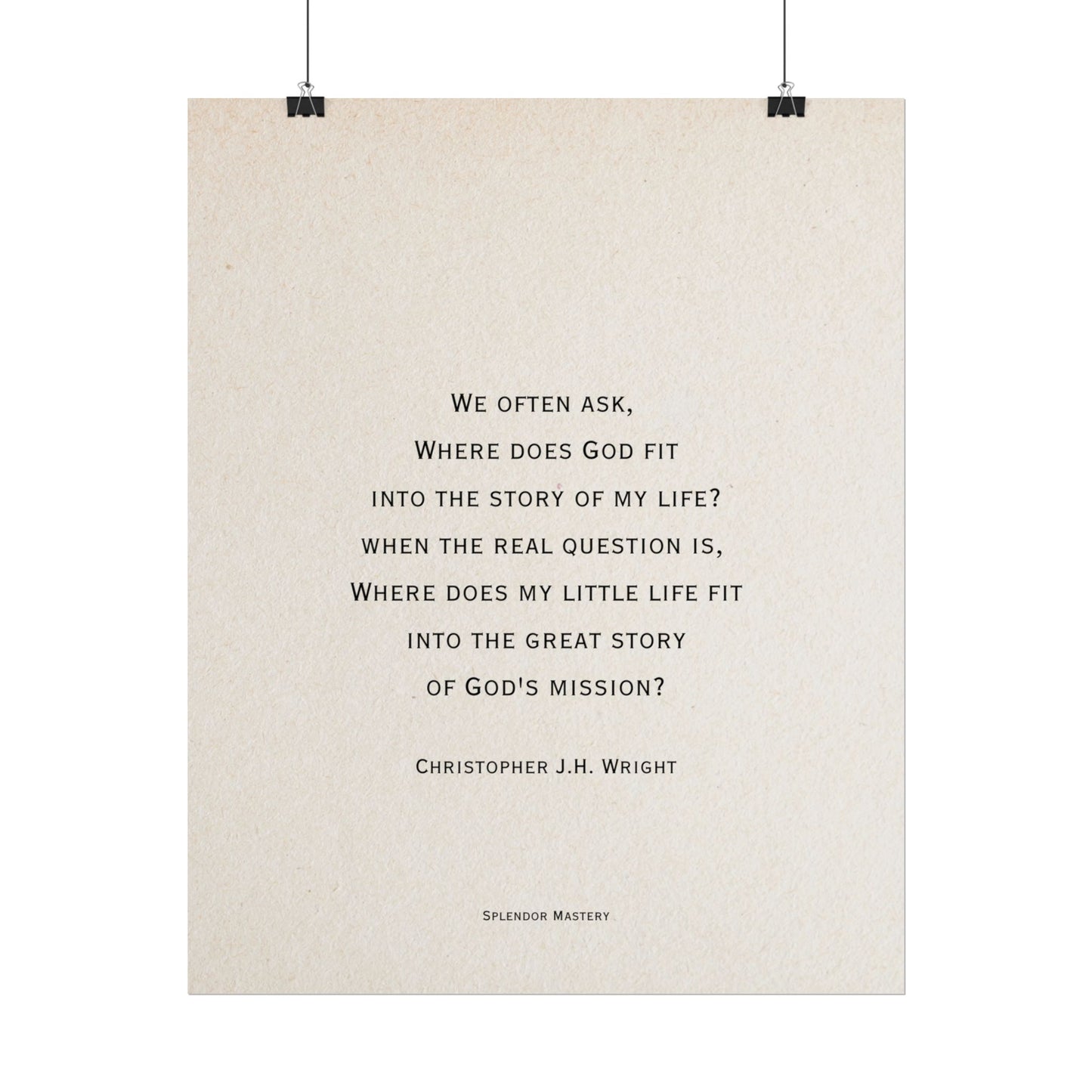 Christopher J.H. Wright Quote, Poster