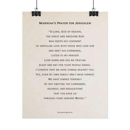 Nehemiah's Prayer for Jerusalem, Poster