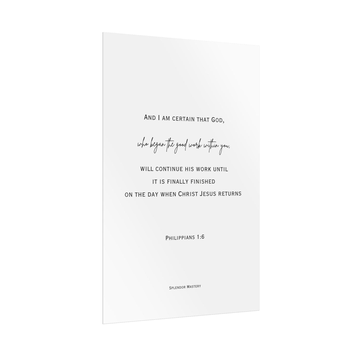 Philippians 1:6, Rolled Poster, Vertical