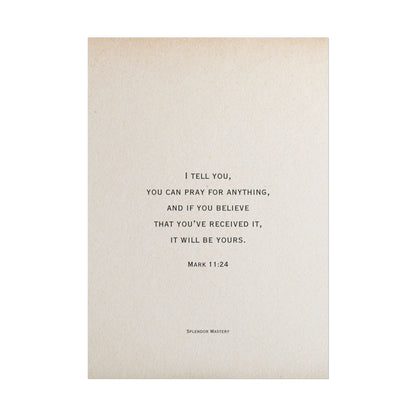 Mark 11:24, Prayer Poster