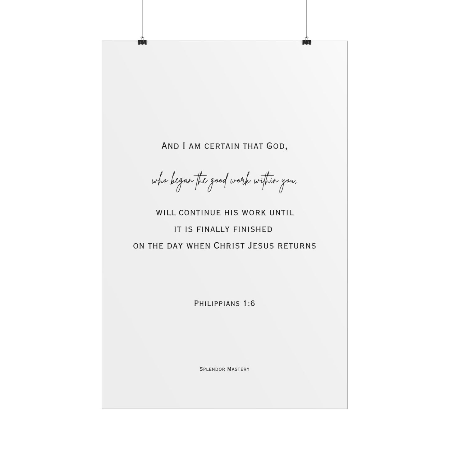 Philippians 1:6, Rolled Poster, Vertical