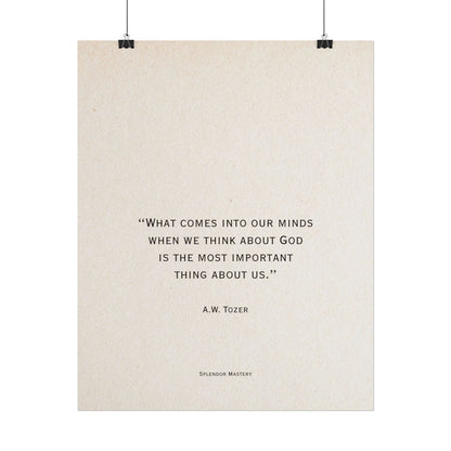 A.W. Tozer Quote, Poster