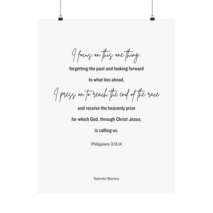 Philippians 3:13,14, Matte Vertical Poster