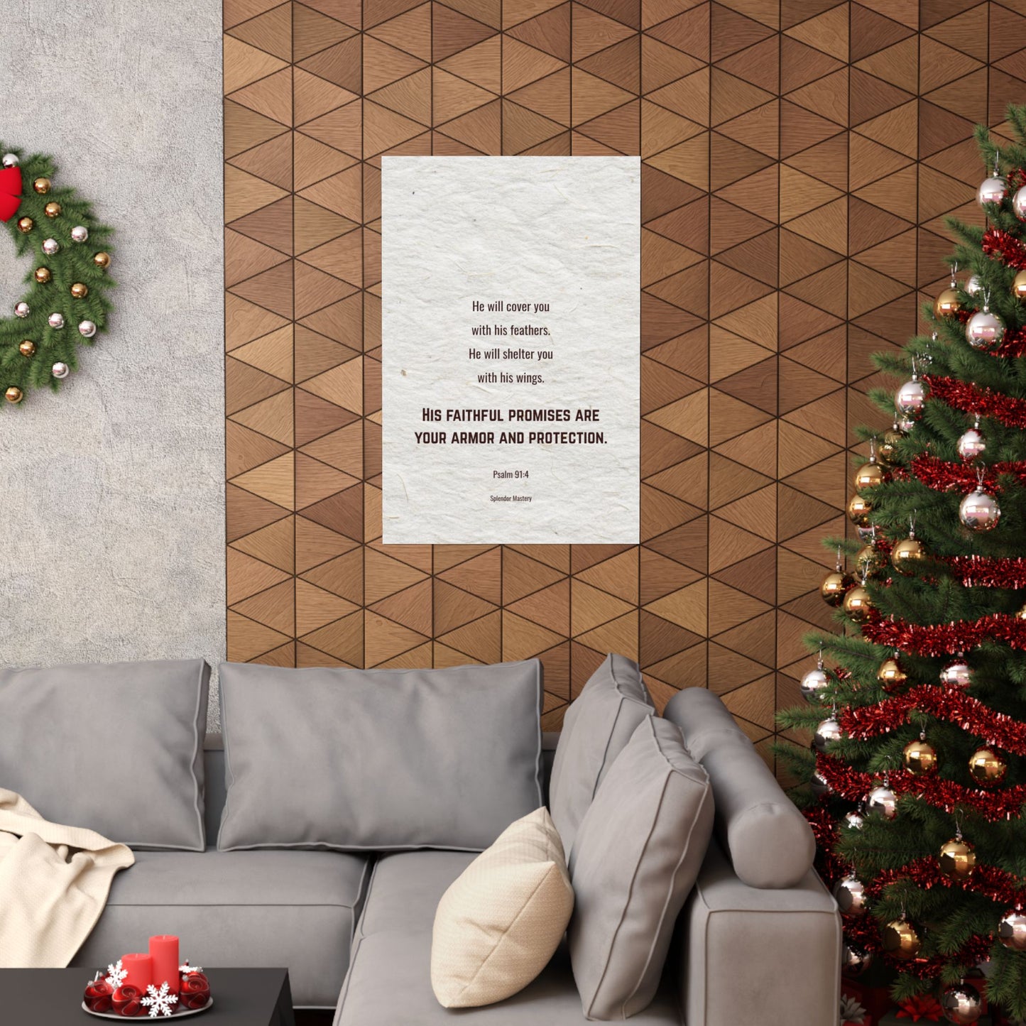 Psalm 91:4, Inspirational Matte Vertical Poster
