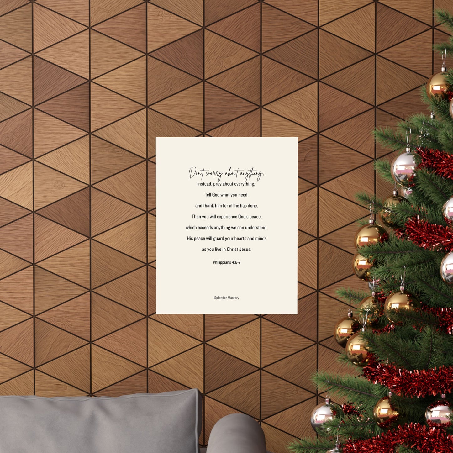 Philippians 4:6-7, Matte Vertical Poster