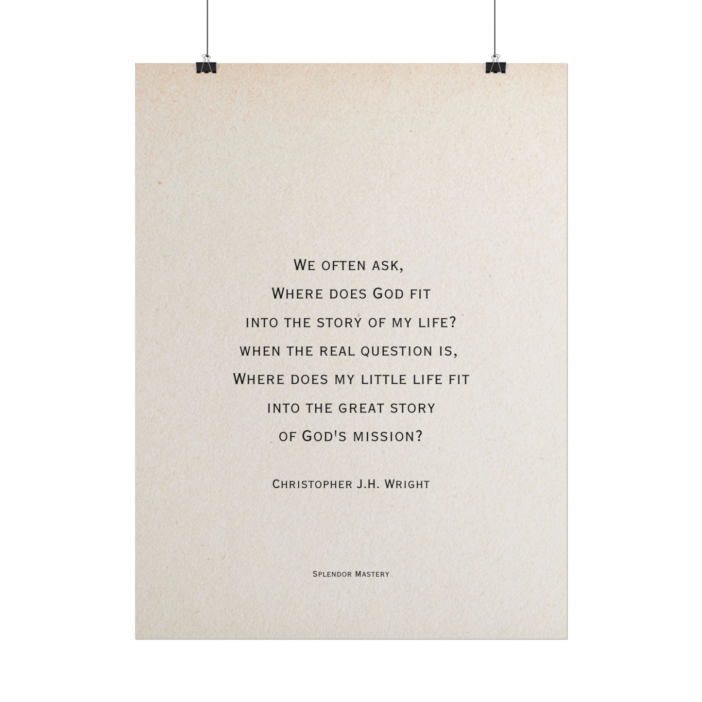 Christopher J.H. Wright Quote, Poster