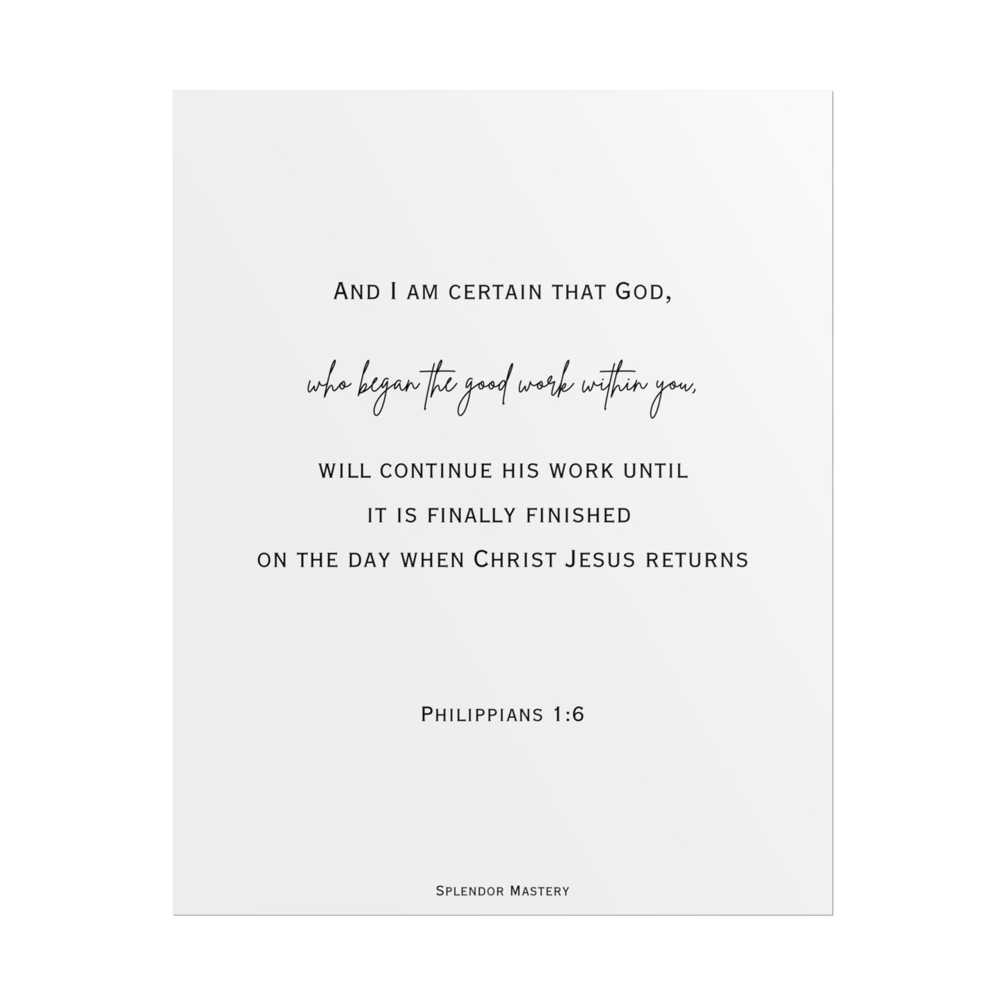 Philippians 1:6, Rolled Poster, Vertical