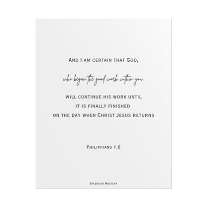 Philippians 1:6, Rolled Poster, Vertical
