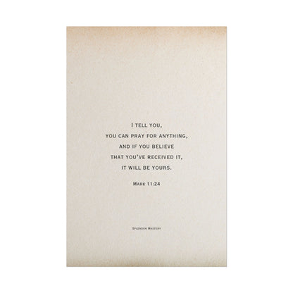 Mark 11:24, Prayer Poster