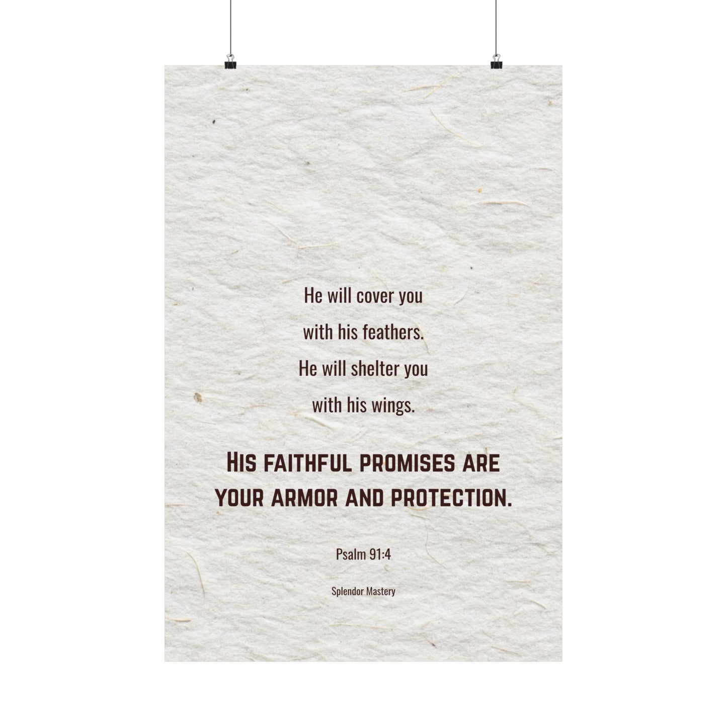 Psalm 91:4, Inspirational Matte Vertical Poster
