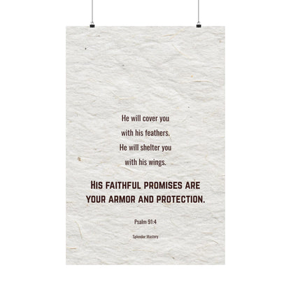 Psalm 91:4, Inspirational Matte Vertical Poster