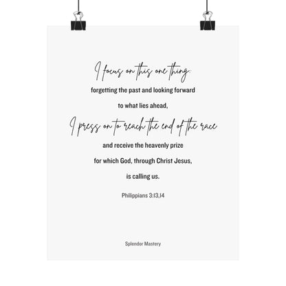 Philippians 3:13,14, Matte Vertical Poster