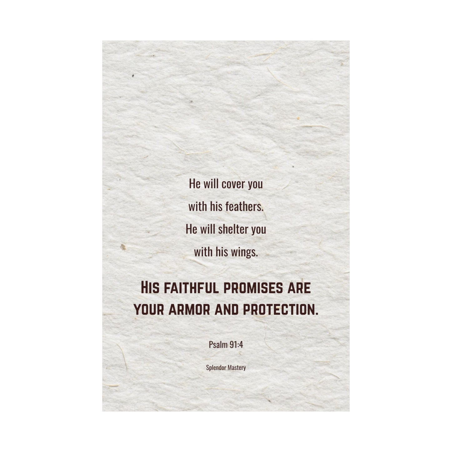 Psalm 91:4, Inspirational Matte Vertical Poster